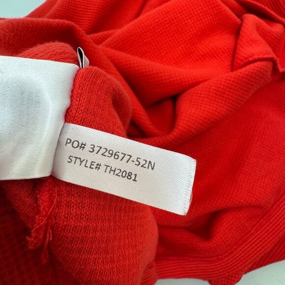 Lacoste Lounge Shirt Sleepwear Men's 2XL Orange Waffle Knit Thermal Long Sleeve - Picture 10 of 11